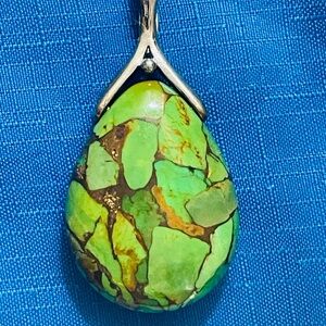 Green Mosaic Pendant Necklace